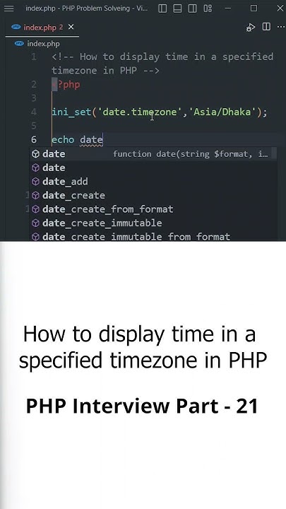 How to display time in a specified timezone in PHP || #shorts # ...