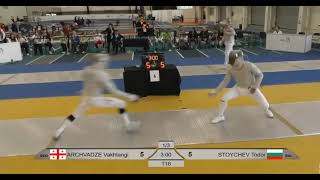 T16 🇬🇪 ARCHVADZE Vakhtangi 7:15 STOYCHEV Todor 🇧🇬 #sports #fencing #sabres