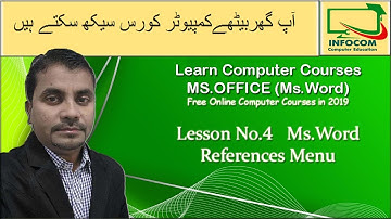 Ms Office (Ms Word Lesson No.4) in Urdu or Hindi.