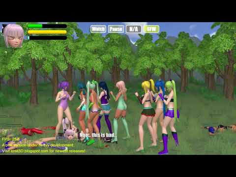 Several Girls Fighting in HeroineRumble Adventure Mode