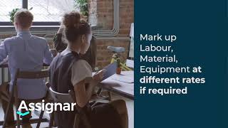 Assignar Estimating varying percent markup - Construction Estimating Software screenshot 5