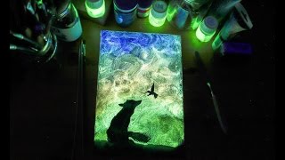 فنان يرسم بالوان فسفورية تضيء ليلاً rbrasas.com screenshot 5