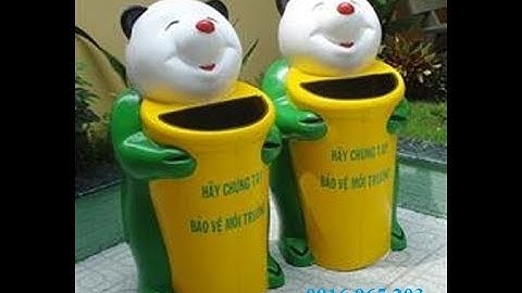 Thùng rác gấu trúc nhựa composite, Bán thùng rác con thú trường học