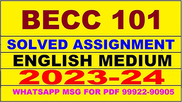 becc 101 solved assignment 2023-24 | becc 101 solved assignment in english 2024 | becc 101 2024