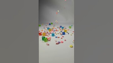 Satisfying Colorful Beads and Dices Falling Reverse Video ASMR