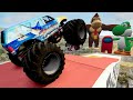 Monster Truck Madness  | Long Jumps and Crashes | Yoshi vs Donkey Kong - Griff&#39;s Garage