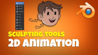 How to use the Sculpting Tools to edit your drawings in your Blender 2d Animation Grease Pencil.