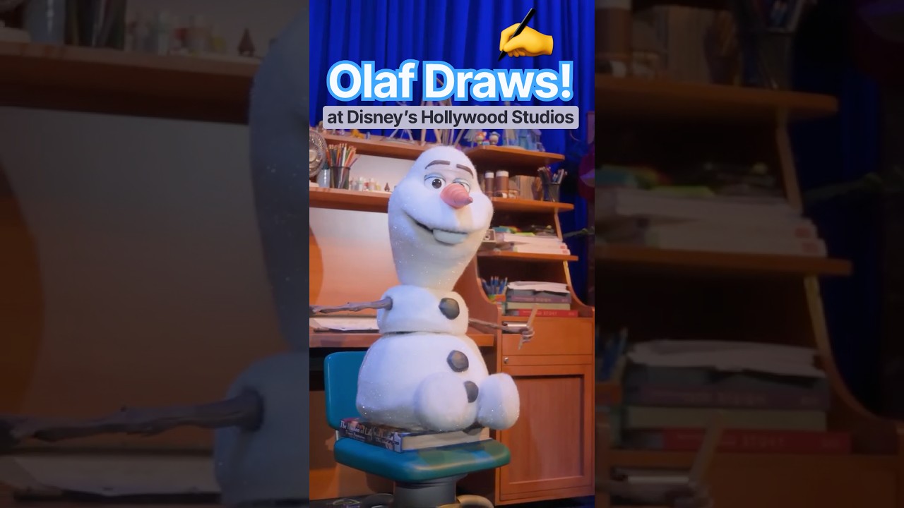 Learn character drawing at “Olaf Draws!” where Olaf is your cheerful companion ❄️ #DisneyWorld