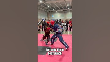 Perfectly timed & Controlled Point Fighting Body Punch by Bailey Murphy   #karate #martialarts