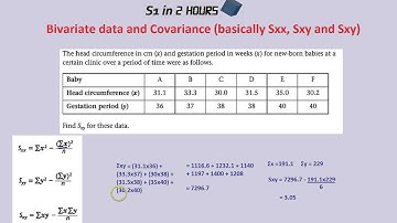 S1 in 2 Hours: Bivariate data and Covariance