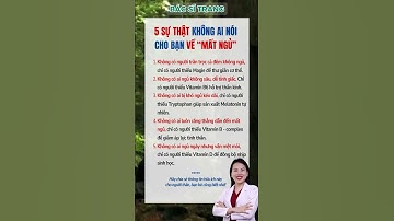 5 Sự Thật Về Mất Ngủ | Bác sĩ Trang