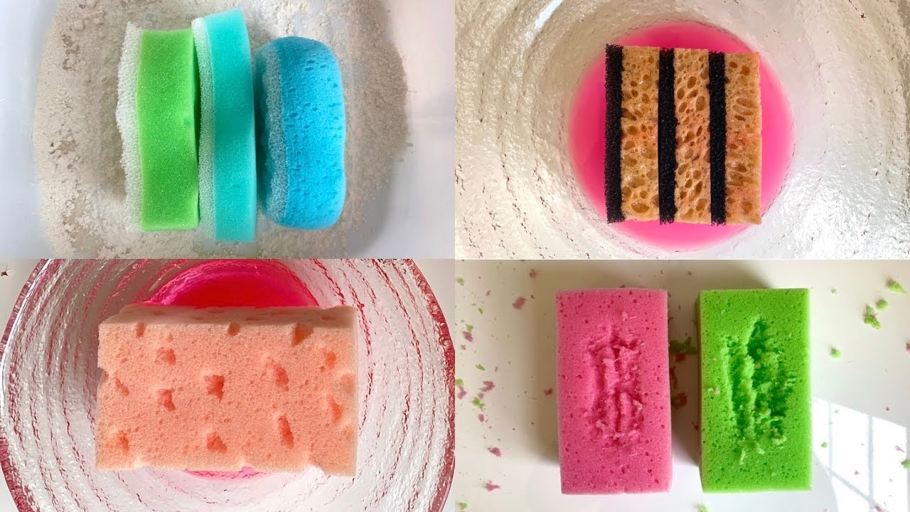 ASMR bulk car and bath sponge ripping edit- crispy soft foam rip compilation- jelly etc