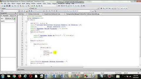 PROGRAM C++ Mengurutkan Bilangan Terkecil  ke Terbesar iteratif