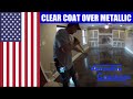 Applying clear top coat to metallic epoxy floor coating Applying clear top coat to metallic epoxy floor coating