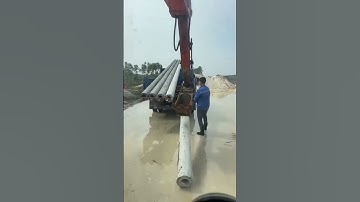 "Unbelievable Cement Electric Pole Unloading Process: Watch This Epic Transformation!"