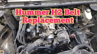 How to replacement engine belt Hummer H2