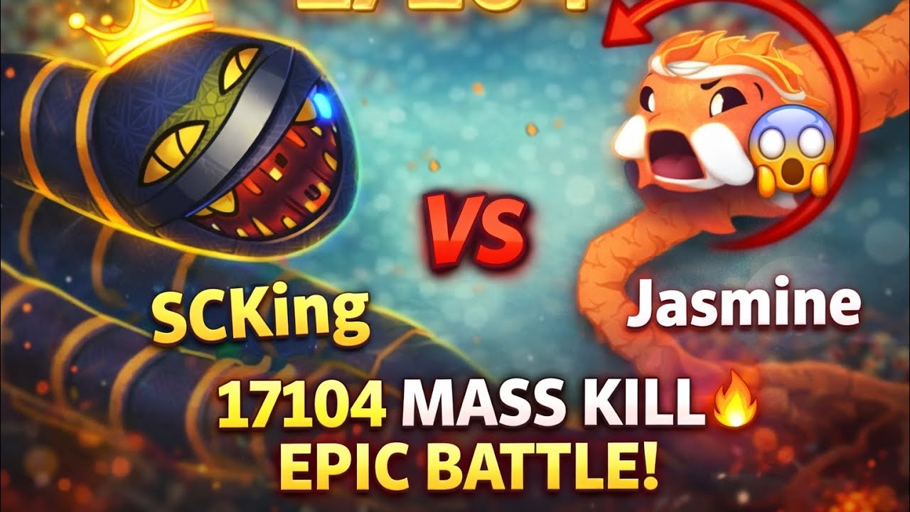 SCKing 👑 vs Jasmine 😱 | 17104 Score Domination 🔥 Epic Snake Battle!