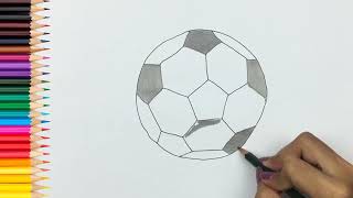 How To Draw Soccer Ball Easy Step by Step | Cara Menggambar Bola Sepak Bola Mudah dan Simpel