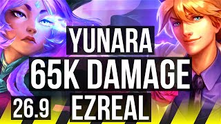 YUNARA &amp; Karma vs EZREAL &amp; LeBlanc (ADC) | 65K damage | KR Master | 26.9