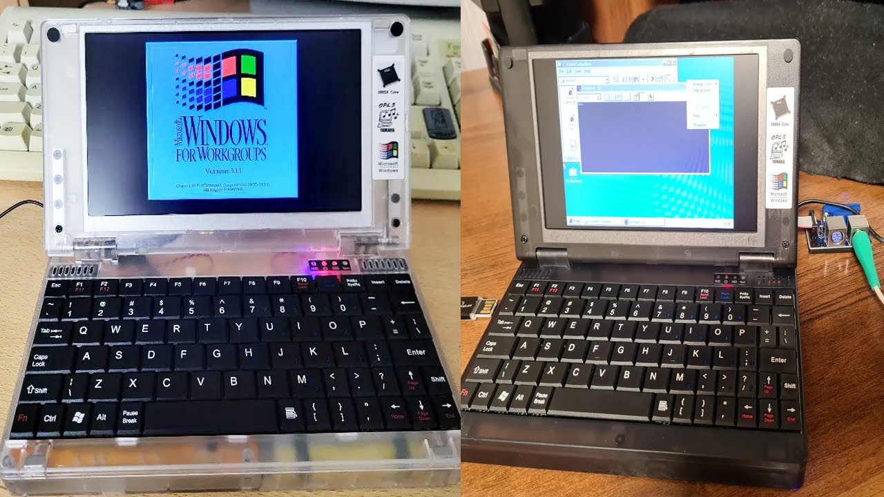 Tiny Windows 95 and 3.11 Laptop from AliExpress! Pocket 386 Full