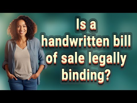 Is A Handwritten Bill Of Sale A Legal Document