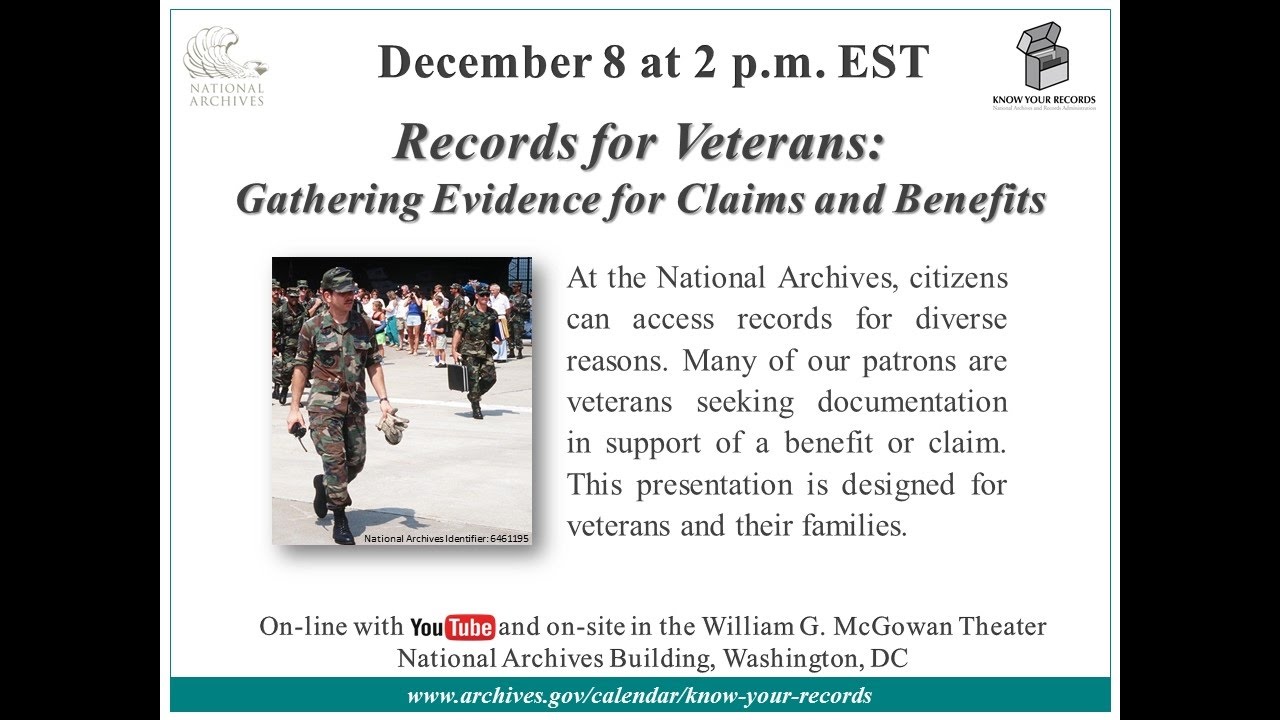 Documentary backdrop image for Records for Veterans: Gathering Evidence for Claims and Benefits (2016)