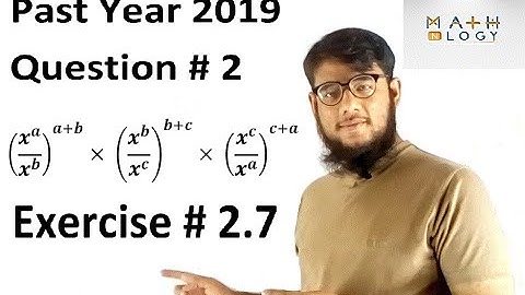 Exercise 2.7 (Example of Question # 8) || past year 2019 Question # 2 || Sindh Text Book Board