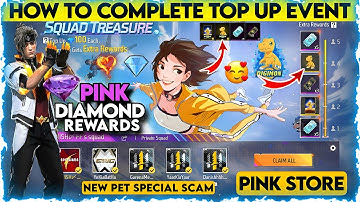 FREE FIRE TOP UP WITH YOUR FRIENDS EVENT | HOW TO COMPLETE TOP UP EVENT | PINK DIAMOND EVENT REWARDS