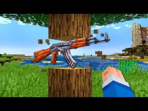 I'm playing Minecraft, but DROP = Random WEAPON!