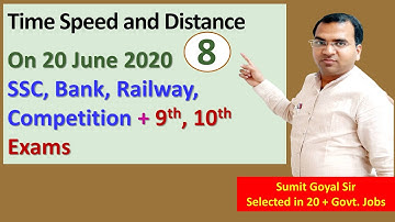 Time Speed and Distance Part 8 Video Number 1 Live Sumit Goyal Sir at 4 PM on 20 June 2020