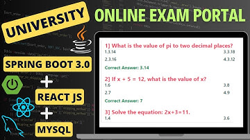 Online Exam Portal Project using Spring Boot, React Js & MySQL | Online Quiz System in Spring Boot