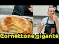 Cornettone gigante di pasta brioches fatto in casa.Ricetta facile fatta a mano senza planetaria.