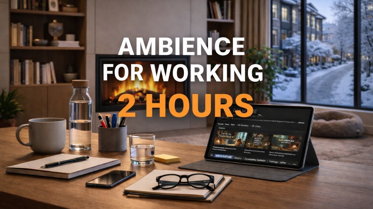 Modern Home Fireplace Ambience 🔥 | Cozy Winter Night | 2 Hours  