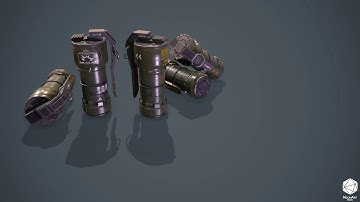 SciFi Grenade 3D Model Presentation