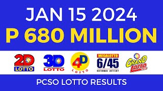 Lotto Result January 15 2024 9pm PCSO
