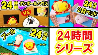 【24時間チャレンジ！】プール・2段ベッド・ダンボールハウスで生活！？最後まで残れた人が勝ち！大はしゃぎしすぎて大変なことに・・・！？親子向け知育教育★サンサンキッズTV★