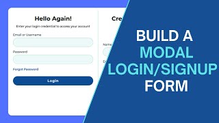 How to make Modal Login  Signup Form using HTML CSS and JavaScript | Popup Form | upCoding