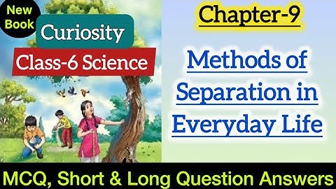 Class 6 Science | Chapter 9 MCQ Important Question | Method of Separation in Everyday Life Curiosity