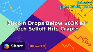 Bitcoin Drops Below $63K as Tech Selloff Hits Crypto