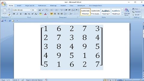 How to create a matrix larger than 3×3 in microsoft word