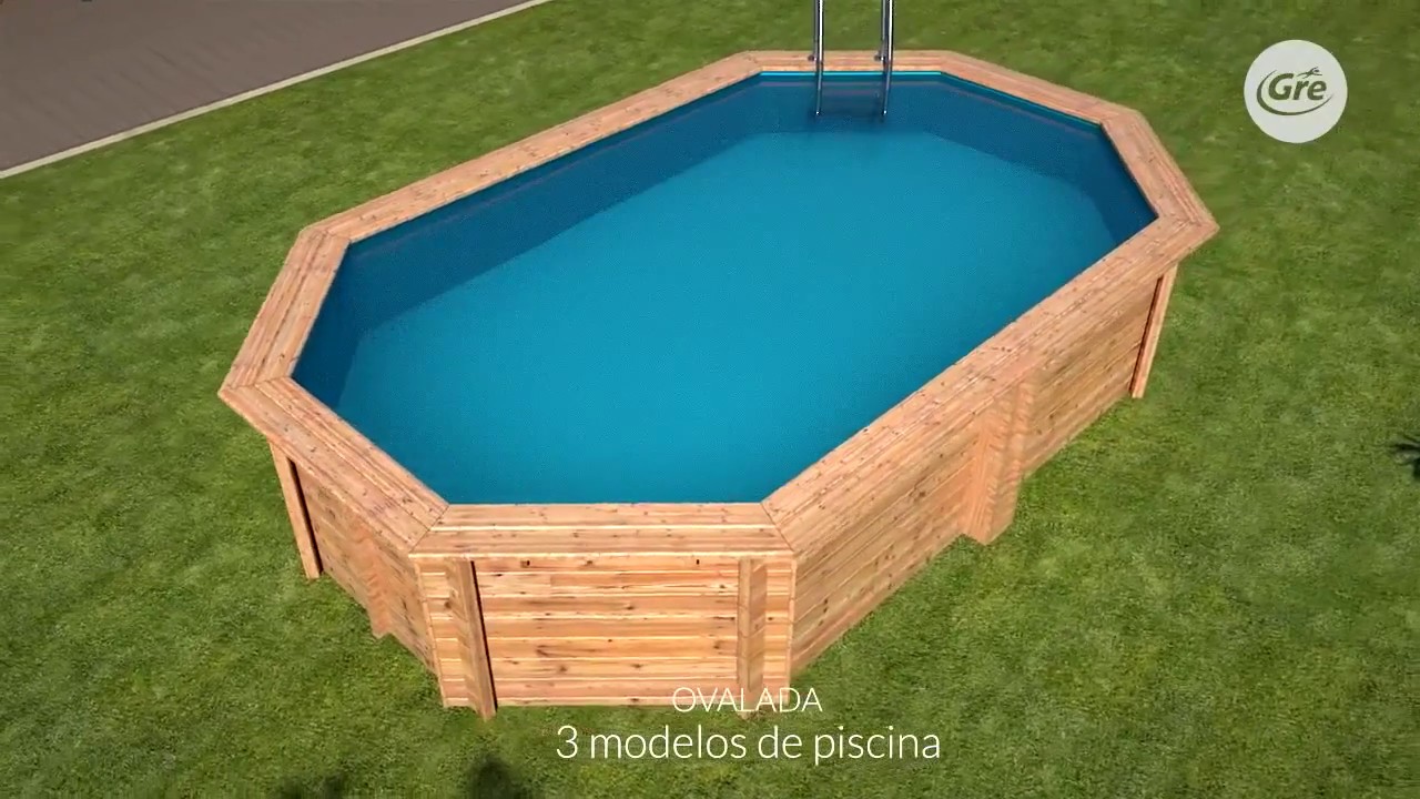 Piscina madera ovalada 672 x 472 x 146 cm