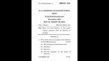 BEGC-134 Dec 2024 | IGNOU Previous Year Question Paper