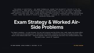 Exam Strategy & Worked Problems — PE Mechanical HVAC & Refrigeration Week 4 (Lesson 10 of 10)