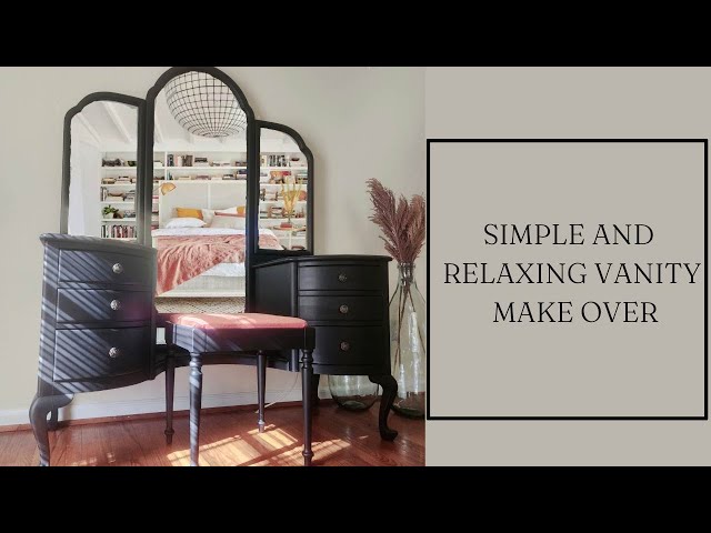 Painting Furniture BLACK with Gold Accents│Streak Free│Beginner Friendly│Chalk  Paint, Wax, Decoupage 