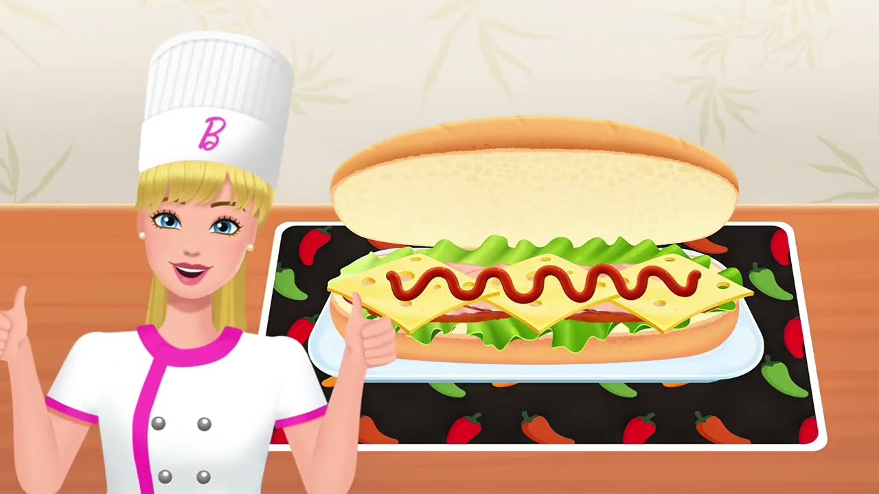 KIDDOPIA BARBIE JUNIOR CHEF CAFE GAME