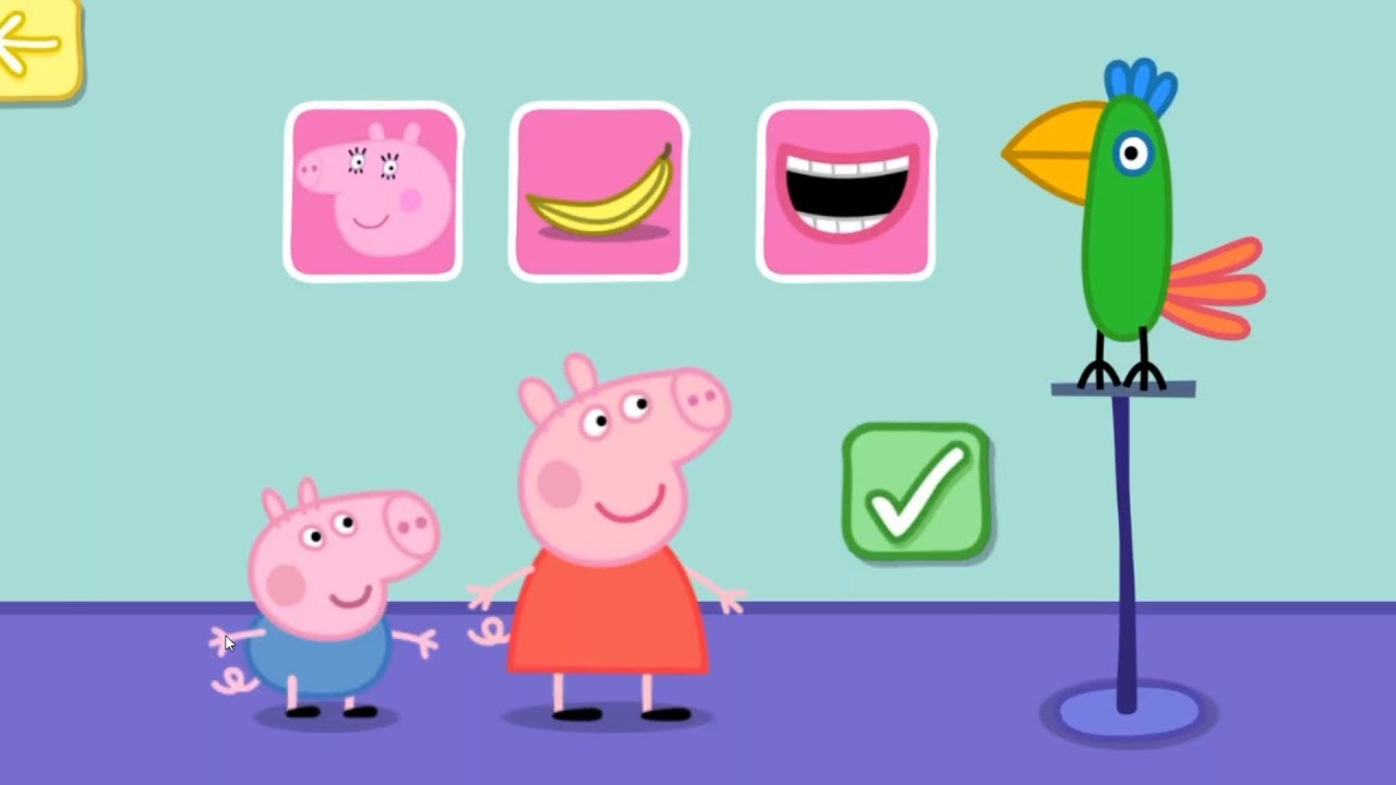 Peppa Pig e o Papagaio Polly. Jogo divertido.