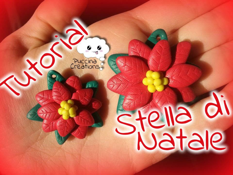 Stella Di Natale Youtube.Diy Tutorial Stella Di Natale Christmas Poinsettia Fimo Polymer Clay Puccinacreations Youtube