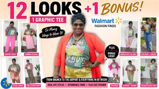 I Styled 1 Walmart Graphic Tee 12 Different Ways! | Affordable Plus Size Fashion