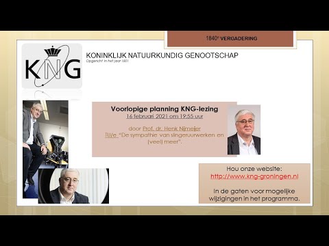 Vergadering 1840 - Prof. dr. Henk Nijmeijer TU/e “De sympathie van slingeruurwerken en (veel) meer“