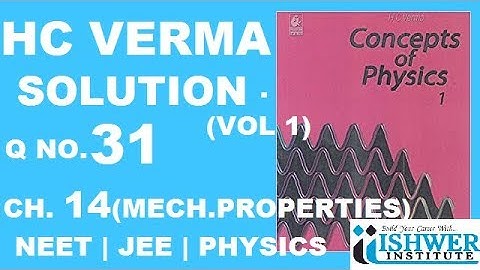 H C Verma - SOLUTION - Chapter 14 - QUESTION 31- ( Q 31 ) - MATERIALS PROPERTIES | Elasticity